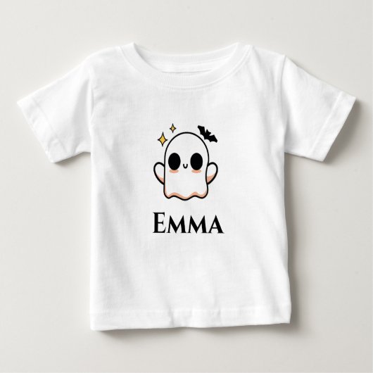 Cute Halloween Ghost customizable Baby T-shirt (Vorderseite)
