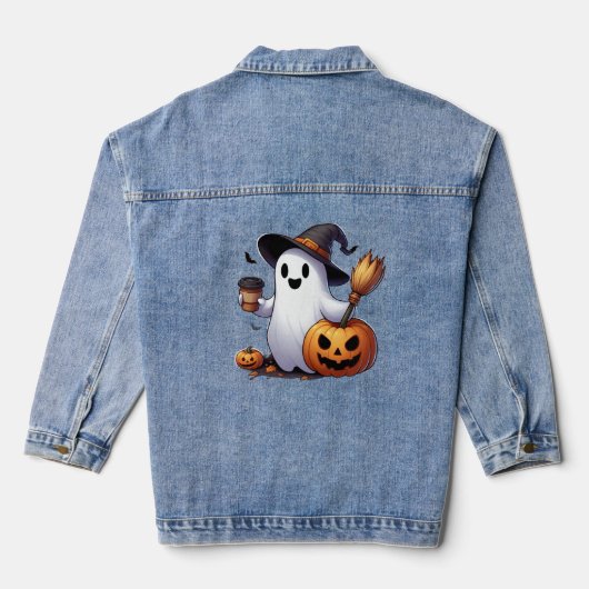 Cute Halloween ghost Jeansjacke (Rückseite)