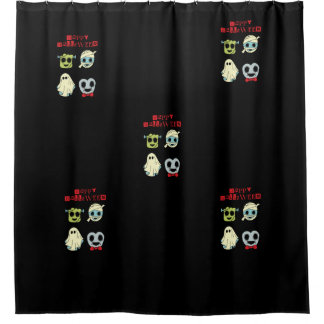 Cute Halloween Ghost Shower Curtain Duschvorhang