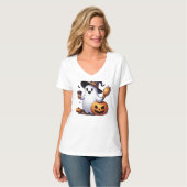 Cute Halloween ghost T-Shirt (Vorderseite Vollansicht)