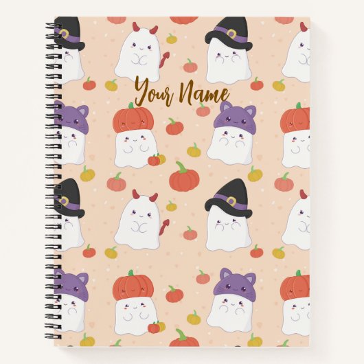 Cute Halloween Ghostie Notebook, Back to School Notizblock (Vorderseite)