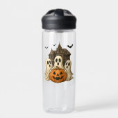 Cute Halloween Ghosts and Haunted House Pumpkin De Trinkflasche (Vorderseite)