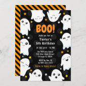 Cute Halloween Ghosts Birthday Party Einladung (Vorne/Hinten)