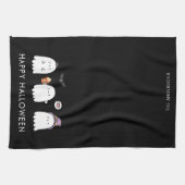 Cute Halloween Ghosts Black Geschirrtuch (Horizontal)