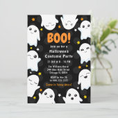 Cute Halloween Ghosts Costume Party Einladung (Stehend Vorderseite)