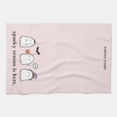 Cute Halloween Ghosts Spooky Season Boo Pink Geschirrtuch (Horizontal)