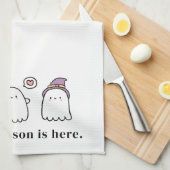 Cute Halloween Ghosts Spooky Season White Geschirrtuch (Viertel Falte)