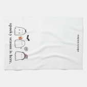 Cute Halloween Ghosts Spooky Season White Geschirrtuch (Horizontal)