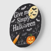 Cute Halloween Gift Wrap Große Wanduhr (Winkel)