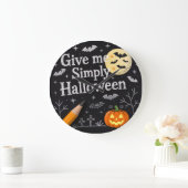Cute Halloween Gift Wrap Große Wanduhr (Zuhause)