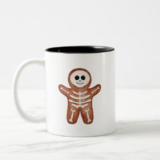 Cute Halloween Gingerbread Skeleton Cookie Zweifarbige Tasse