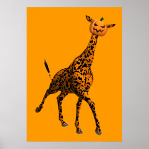 Cute Halloween Giraffe Poster