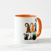 Cute Halloween Gnomes with Cauldron and Pumpkin Tasse (VorderseiteRechts)