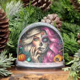 Cute Halloween Gothic Girl Schneekugeln