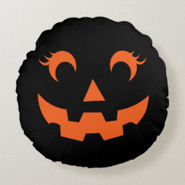 Cute Halloween Jack O'Lantern Reversible Pumpkin Rundes Kissen