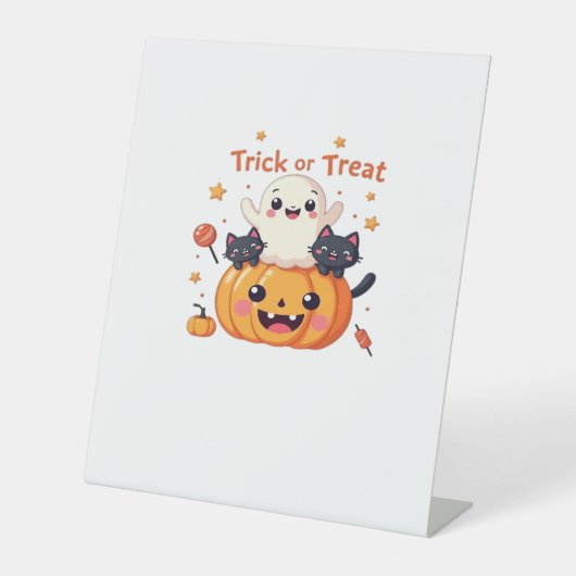 Cute Halloween - Kawaii Ghost and Black Cats Class Sockelschild (Vorderseite)