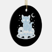 Cute Halloween Kitten Cat Gothic Aesthetic Essenti Keramik Ornament (Rechts)