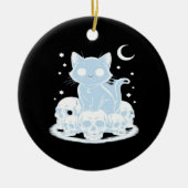 Cute Halloween Kitten Cat Gothic Aesthetic Essenti Keramik Ornament (Vorne)