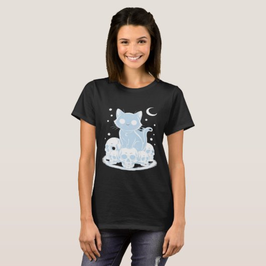 Cute Halloween Kitten Cat Gothic Aesthetic Essenti T-Shirt (Vorne ganz)