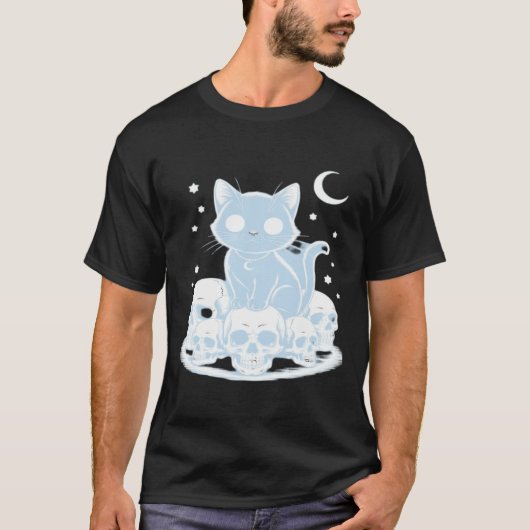 Cute Halloween Kitten Cat Gothic Aesthetic Essenti T-Shirt (Vorderseite)