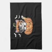 Cute Halloween Kitten in a Pumpkin Classic T-Shirt Geschirrtuch (Vertikal)