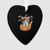 Cute Halloween Kitten in a Pumpkin Classic T-Shirt Ornament (Vorderseite)