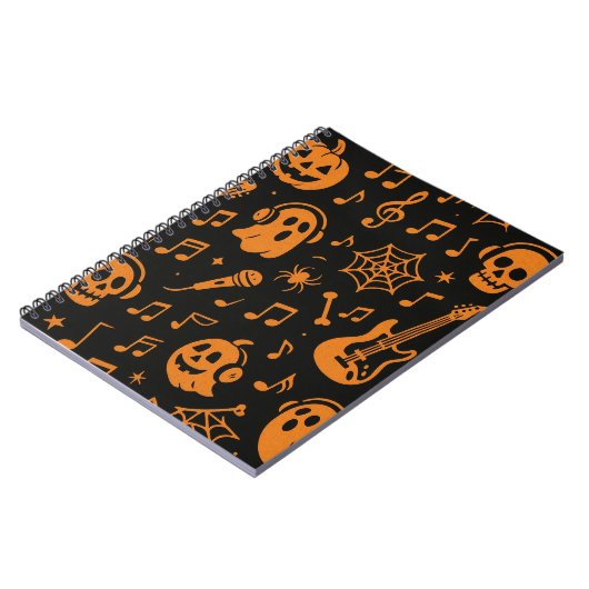 cute Halloween music notebook Notizblock (Linke Seite)