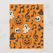 Cute Halloween Music postcard Postkarte (Vorderseite)