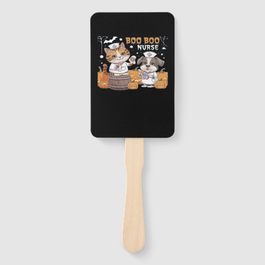 Cute Halloween Nurse Cat and Dog with Pumpkins Cla Fächer (Vorderseite)