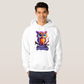 Cute Halloween Owl – Colorful Spooky Night Art Hoodie (Vorne ganz)