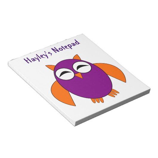 Cute Halloween Owl Customizable Notepad Notizblock (angewinkelt)