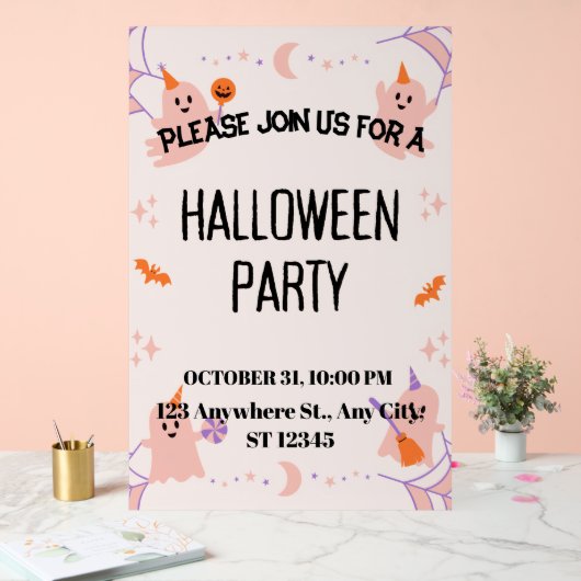 Cute Halloween Party Invitation Acrylschild (Hochzeit)