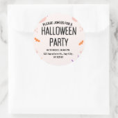Cute Halloween Party Invitation Runder Aufkleber (Tasche)