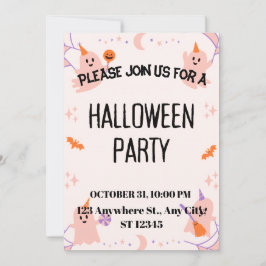 Cute Halloween Party Invitation Save The Date