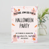 Cute Halloween Party Invitation Save The Date (Stehend Vorderseite)