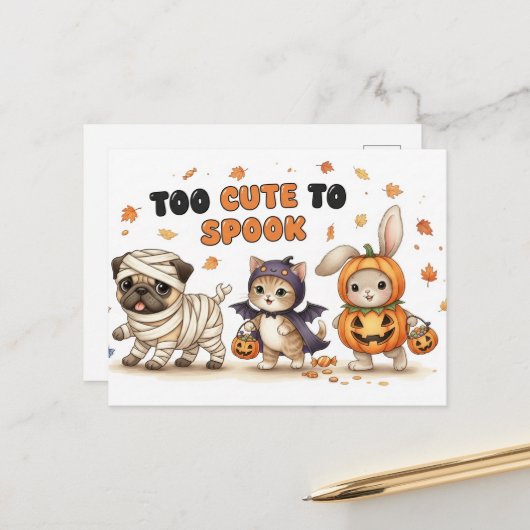 Cute Halloween Postcard Postkarte (Vorderseite/Rückseite Beispiel)