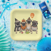 Cute Halloween Pug Paper Plate – Funny Spooky Dog  Pappteller (Party)