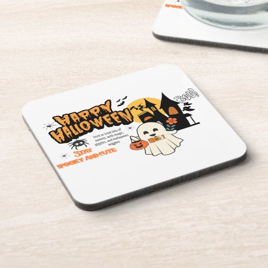 Cute Halloween Pumpkin Coaster – Kid-Friendly Spoo Getränkeuntersetzer (Linke Seite)