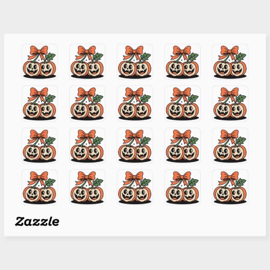 Cute Halloween Pumpkin Pair Sticker (Blatt)