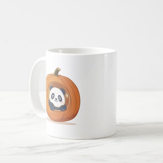 Cute Halloween Pumpkin Panda Kaffeetasse (Vorderseite Links)