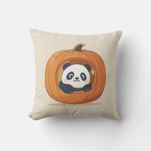 Cute Halloween Pumpkin Panda Kissen (Vorderseite)