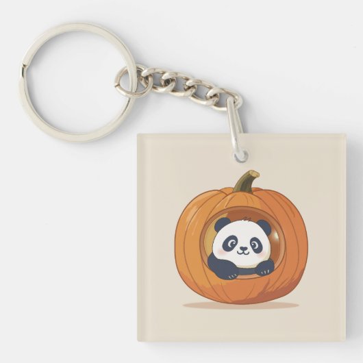 Cute Halloween Pumpkin Panda Schlüsselanhänger (Vorderseite)