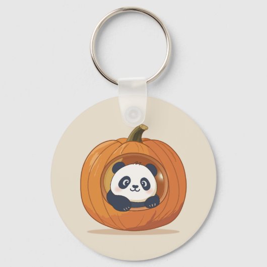 Cute Halloween Pumpkin Panda Schlüsselanhänger (Vorderseite)