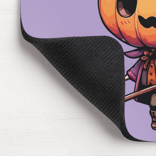 Cute Halloween pumpkin witch Mousepad (Ecke)