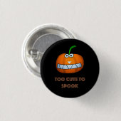 cute Halloween pumpkin with funny face Button (Vorne & Hinten)