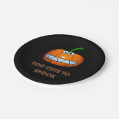 cute Halloween pumpkin with funny face Pappteller (Schrägansicht)