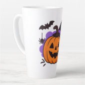 Cute Halloween Pumpkin with Witch Hat – Ghost & Ba Milchtasse (Linke Ecke)