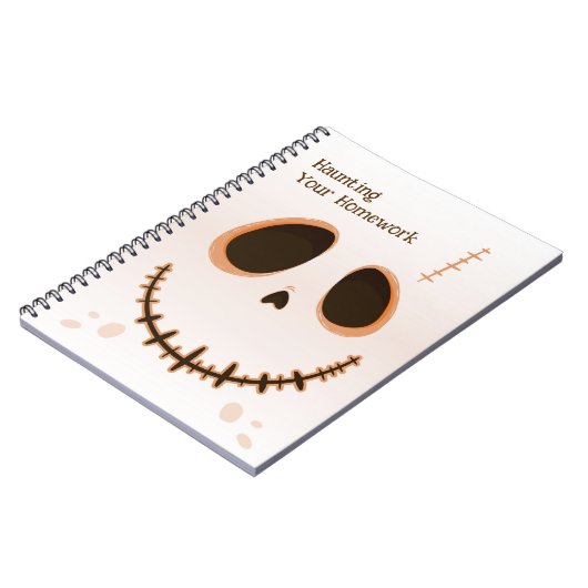 Cute Halloween Skull Face Spiral Notebook Notizblock (Linke Seite)