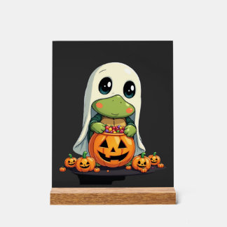 Cute Halloween Turtle Ghost with Candy (5) Acrylschild