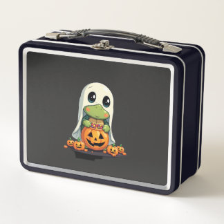 Cute Halloween Turtle Ghost with Candy (5) Metall Brotdose